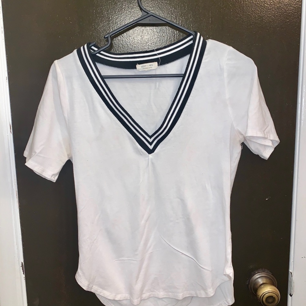 White Deep-V T-Shirt